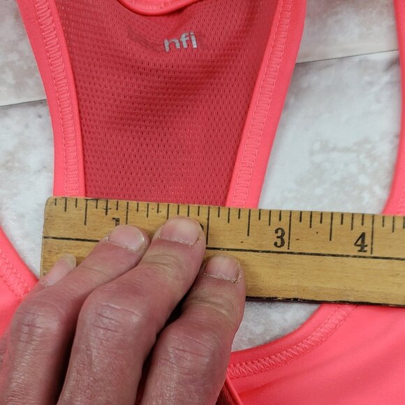 Adidas Mesh Lined Racerback Sports Bra Neon Orange Techfit Control Size S - Picture 5 of 11